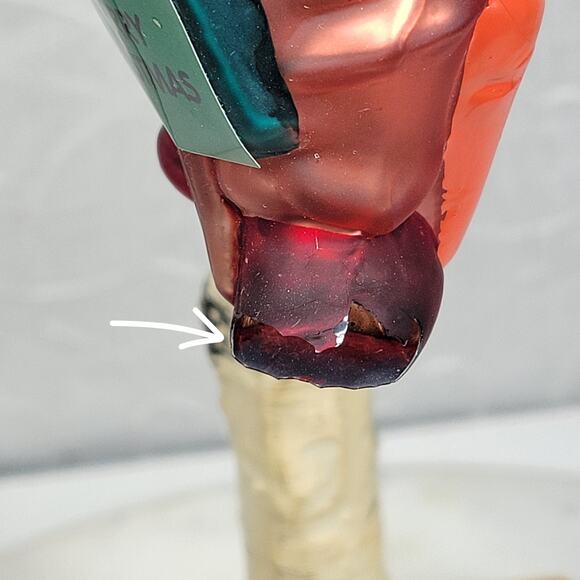 2001 Warner Bros. Merry Christmas Ornament Vintage Glass Character Red Pink 5” - Picture 8 of 16